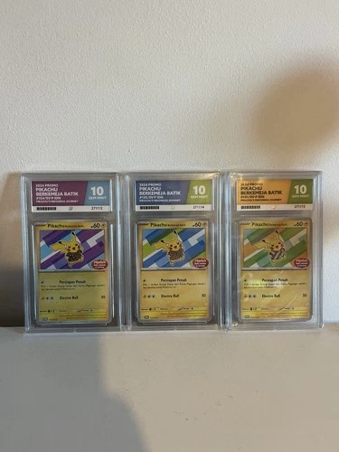 Pokémon TCG Pikacu Berkemja Batik Indonesia Journey ace Grading Gem Mint 10