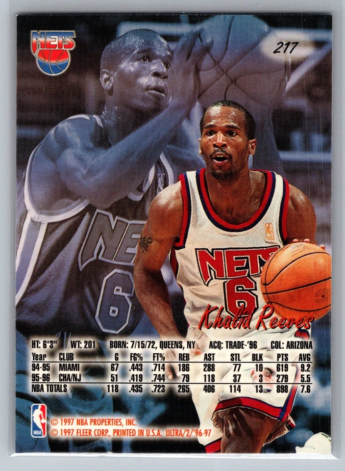 1996-97 Fleer Ultra - Khalid Reeves #217 - Image 2 of 2