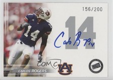 2005 Press Pass Auto Silver 156/200 Carlos Rogers Auto 14dh