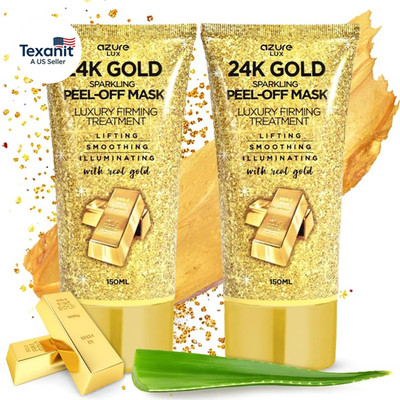 AZURE 24K Gold Firming Peel off Face Mask - anti Aging, Lifting, Illuminating & 