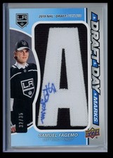 2021-22 Upper Deck SP Game Use Draft Day Marks Samuel Fagemo Auto 32/35 #DDM-SF