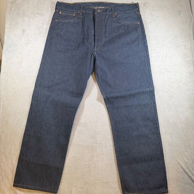 Levis 501 Original Fit Jeans Mens W42 L32 Dark Indigo Blue  00501-0000