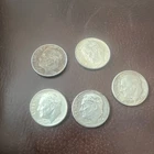 Roosevelt Dimes Lot #X of 5 - 10C US 90% Silver Coins Circulated