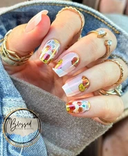 Red Aspen Press On Nails~LUZ, ESTÁS EN MI CORAZÓN~Medium~ Coffin