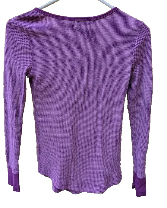 Top Henley vintage para mujer Y2K 2010 talla XS waffle térmico Bella Swan cuello en V Foto 4 de 4