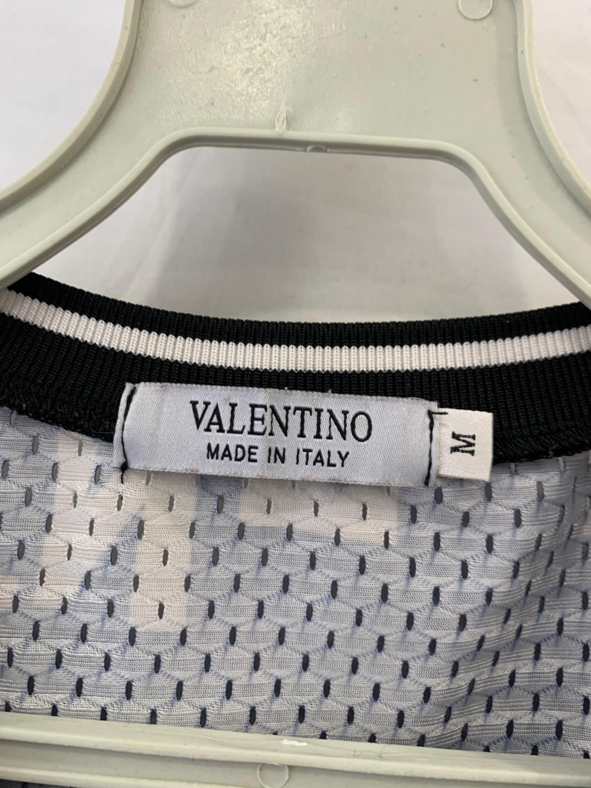 Valentino Garavani Navy Logo Print Mesh T-Shirt Women M Made in Italy #107 thumbnail 3