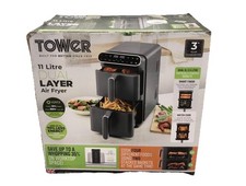 Tower 11 Litre Vortx Dual Layer Air Fryer T17190 Grey Digital Control