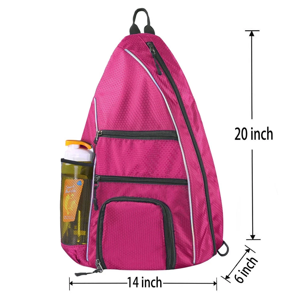 Reversible Rose Pickleball Sling Bag for Paddles & Travel