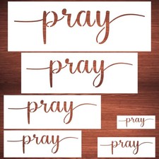 6 Pack "Pray" Stencils for Painting on Wood Reusable Letter Templates Signs