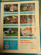 Domino's Pizza Countdown Box Top 1984 Vintage Logo