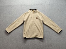 Timberland Sweatshirt Kids 8 Beige 1/4 Zip Fleece Pullover Long Sleeve Logo