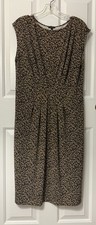 MOVING! Talbots Dress Women's Size Large animal print Sleeveless Pleated front