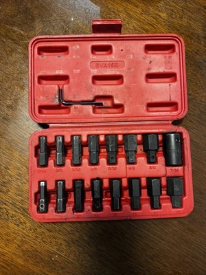 Mac Tools 17PC ½  Drive SAE & Metric Impact Hex Insert & Driver Set SVA15B USED