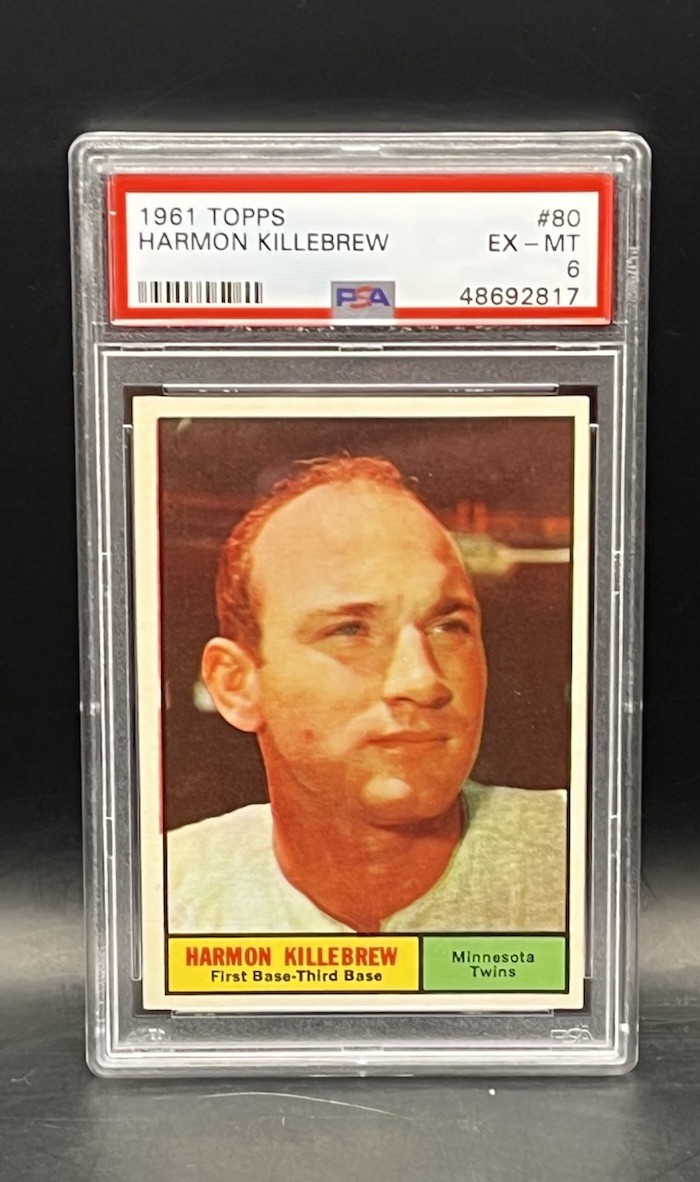 1961 TOPPS #80 HARMON KILLEBREW PSA 6 MINNESOTA TWINS HOF Baseball Card!