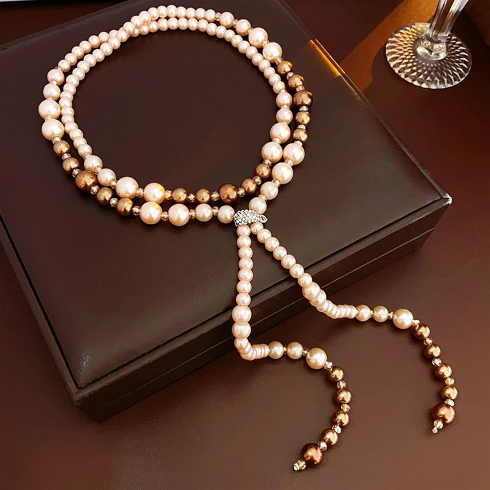 VETEMENTS Charming Collana Catena Abbigliamento Capelli Lunghi Multicolore con Forma Unica