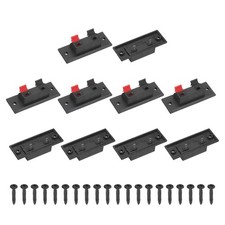 WP2-2 2 Way Black Red Square Speaker Box Terminal Clip, Pack of 10