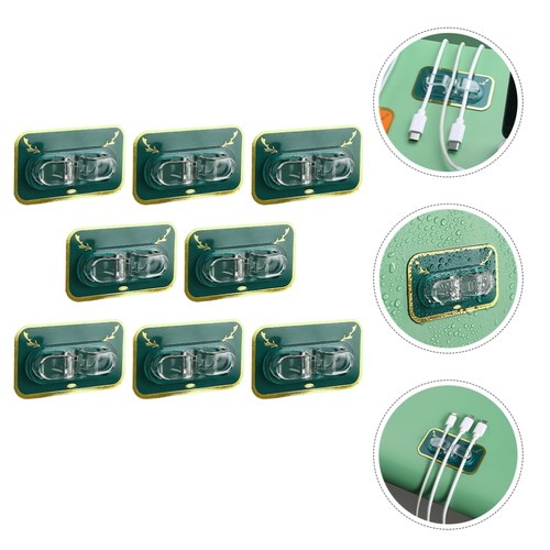 8pcs Wall Self-Adhesive Cord Organizers Adhesive Cable Clips Desktop Cable - Afbeelding 6 van 12
