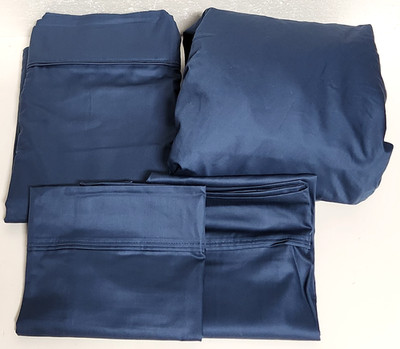 Threshold Full Size Performance 400 Thread Count Sheet Set - Metallic Blue