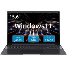 SGIN 15,6 Zoll FHD Laptop 8GB RAM 256GB SSD Intel Quad-Core Windows11 7200mAh