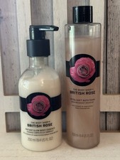 The Body Shop BRITISH ROSE Instant Glow Body Essence Petal Soft Bath Foam SET