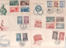 Tschechoslowakei CSSR 1950  LOT  kompl.  Ausgaben auf  FDC ohne Adresse