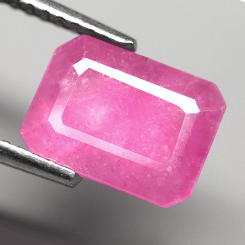 2.95Ct. Natural Gemstone Ruby Pink Emerald Cut Normal Heated Tanzania Ravishing - Picture 2 of 7