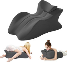 Ergonomic Memory Foam Wedge Pillow for Couples - Neck  Back Support, Grey