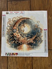 Completed Celestial Crescent Moon Diamond Art Painting 11.8  x 11.8  