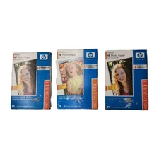 HP 4x6 glossy photo paper Lot Of 3 Sealed Plastic