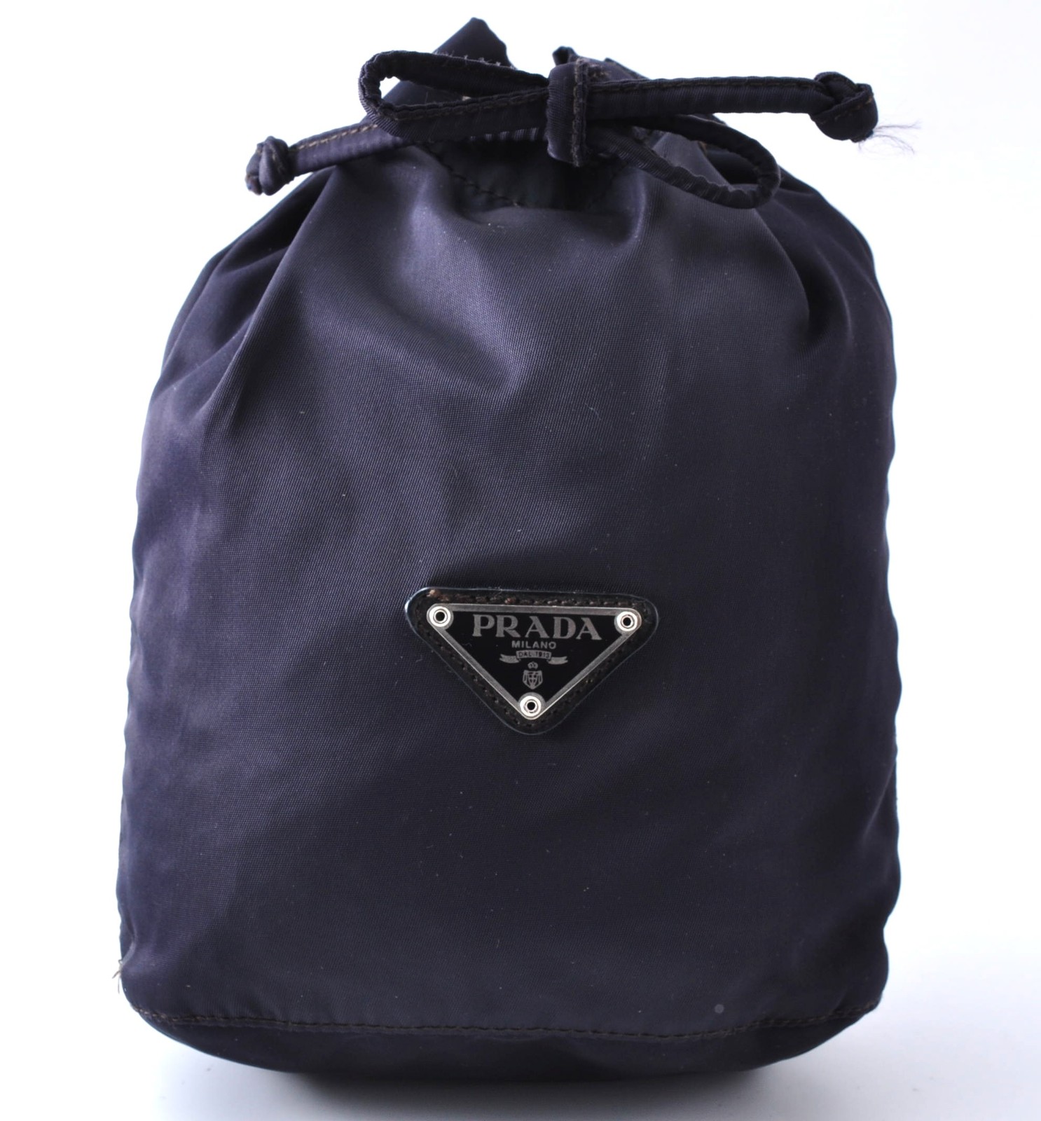 PRADA Triangular Logo Pouch Saffiano Leather Tess… - image 1