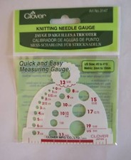 Clover Knitting Needle Gauge  Ruler Size 0-19 3147