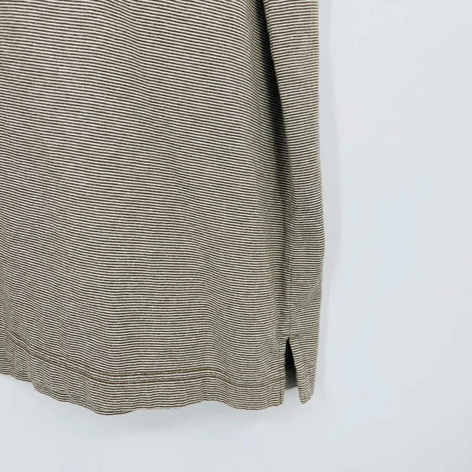 Tommy Bahama Mens M Brown Stripe Short Sleeve 18 Golf Polo Shirt Cotton - Image 2 of 4