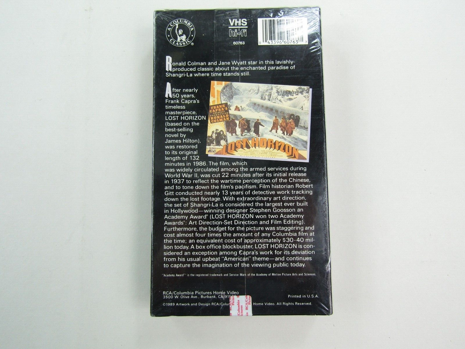 VTG Frank Capras Lost Horizon VHS Hi-Fi Columbia Classics Sealed Watermark New thumbnail 6