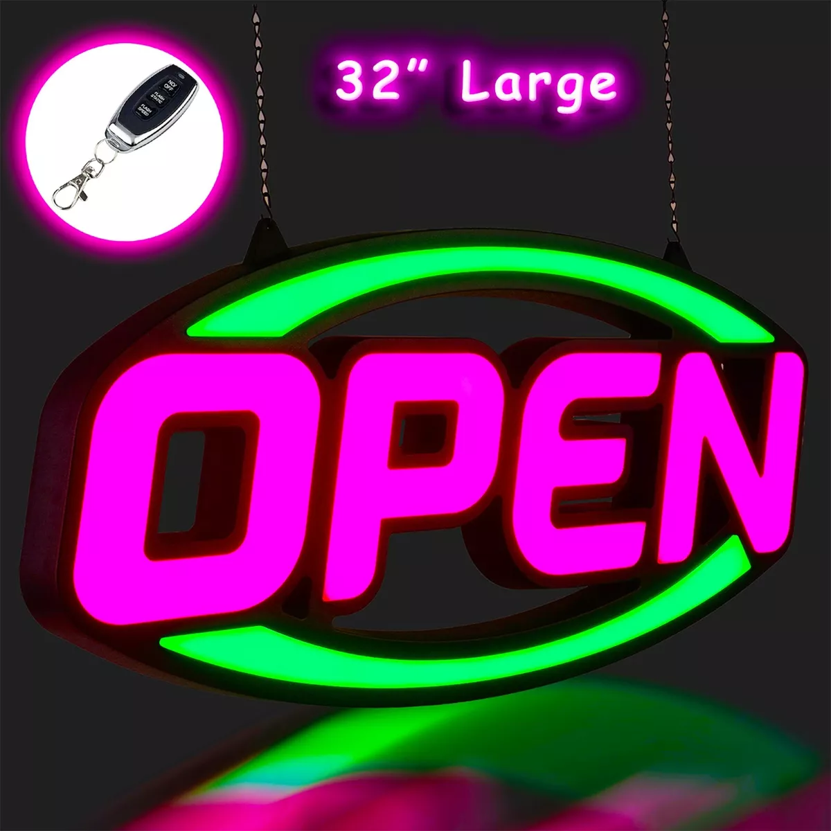 Large LED Open Sign Neon Bright for Restaurant Bar Club Shop Store Business  Oval