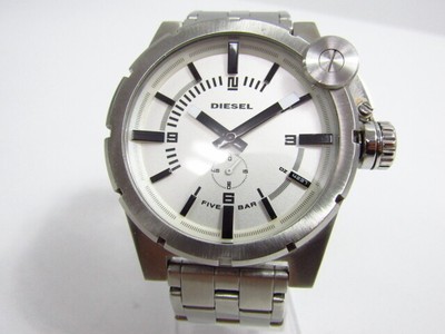 DIESEL DZ-4237 quartz watch used silver white dial Excellent 
