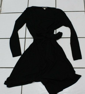 banana republic black wrap dress