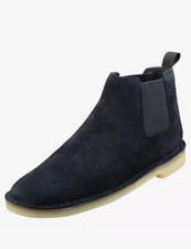 Image of Clarks Originals UK 7 G /EU 41 /US 8 Men’s Navy Desert Chelsea Slip On Boots New