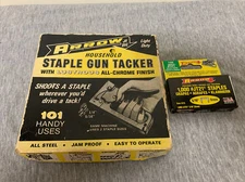 Vintage Arrow Staple Gun Tacker All-Chrome Finish w/Original Box & Staples