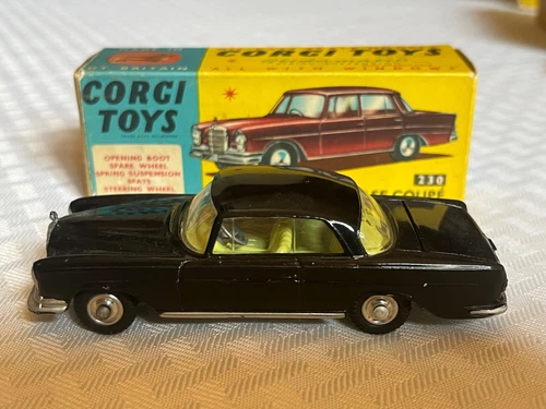 Original Corgi Toys #230 Mercedes-Benz 230SE Coupe in Black with original box