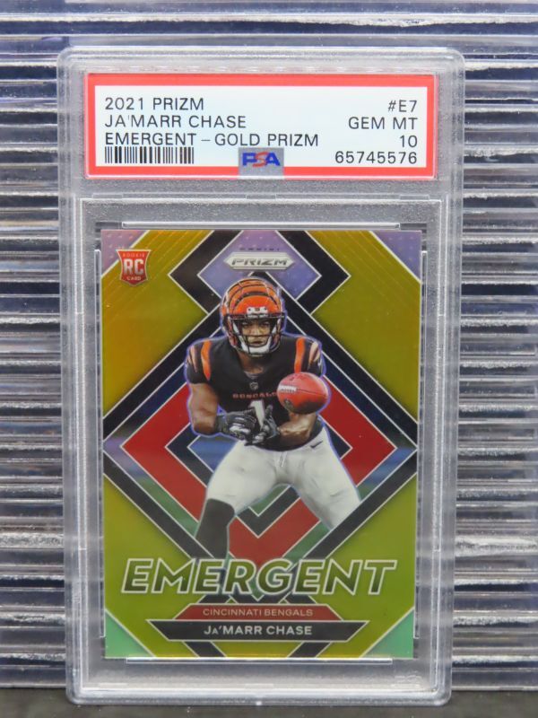 JaMarr Chase Panini Prizm Emergent #E7 Gold