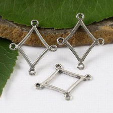 50pcs Tibetan silver hollow rhombus charms h1649