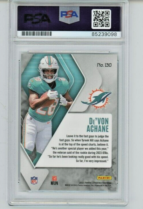 DEVON ACHANE AUTO Signed ROOKIE 2023 Panini Phoenix #130 On-Card
