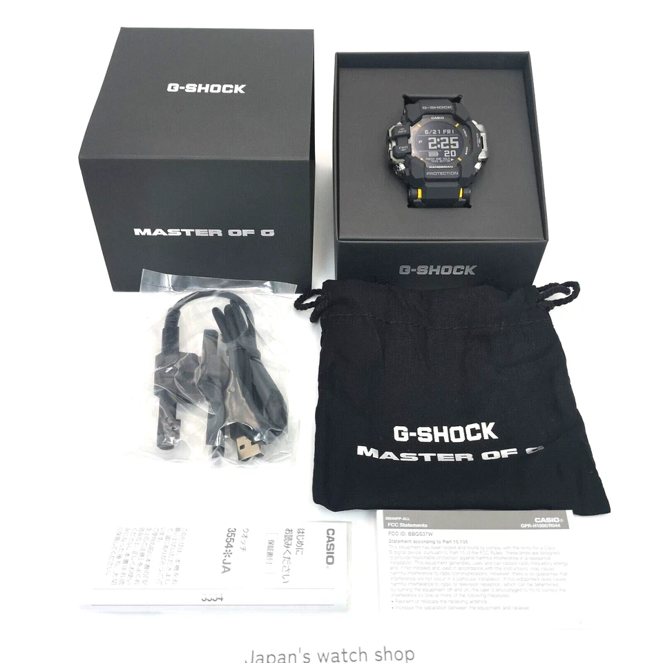 Черные мужские часы CASIO G-SHOCK MASTER OF G Rangeman GPR-H1000-1JR новые в коробке - Изображение 2 из 4
