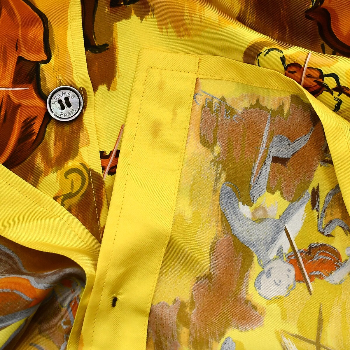 クリーニング済♡HERMES-PARIS♡イエロー　Tシャツ サイズ38 HERMES - 極美品 エルメス HERMES シャツ ショートスリーブ