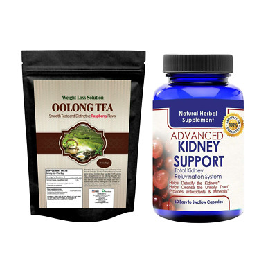Oolong Tea Bags Weight Management & Kidney Support Dietary Supplement 60 Caps