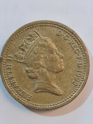 Queen Elizabeth - I I D-G-REG-F-D-1992 £1 COIN ALSO KNOWN AS OAK