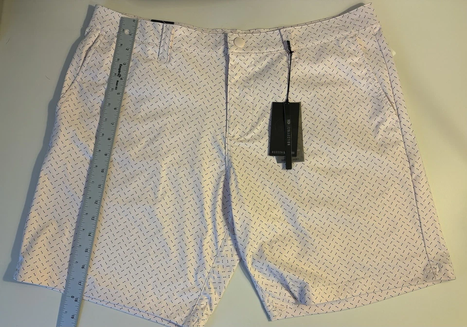 Pantalones cortos de rendimiento Hudson & Barrow para hombre, talla 36, rosa con negro, nuevos con etiquetas Foto 2 de 3