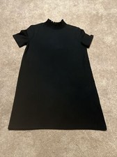 Zara trafaluc black mock neck short sleeve dress shift short length Medium