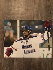 Joe Gambardella UMass Lowell Edmonton Oilers Autographed 8 X 10 Photo COA