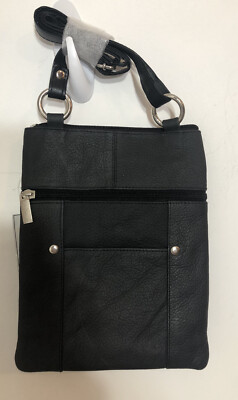 Roma Leathers New Genuine Leather Multi Pocket Crossbody Purse Bag RML 004L